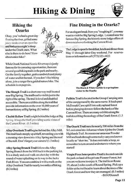 ONSR Hiking regulations, official Rootwad guide page 11