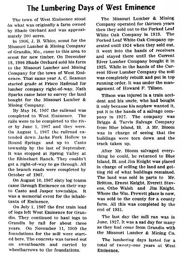 West Eminence Lumbering Days — Page 13 of 28