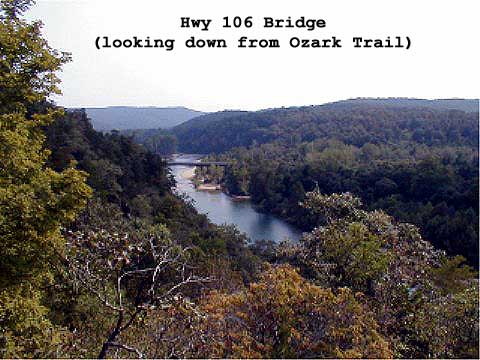 Hwy106 Bridge Looking Down from Ozark Trail